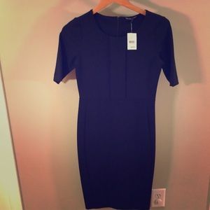 Felicity & Coco sleek black midi dress